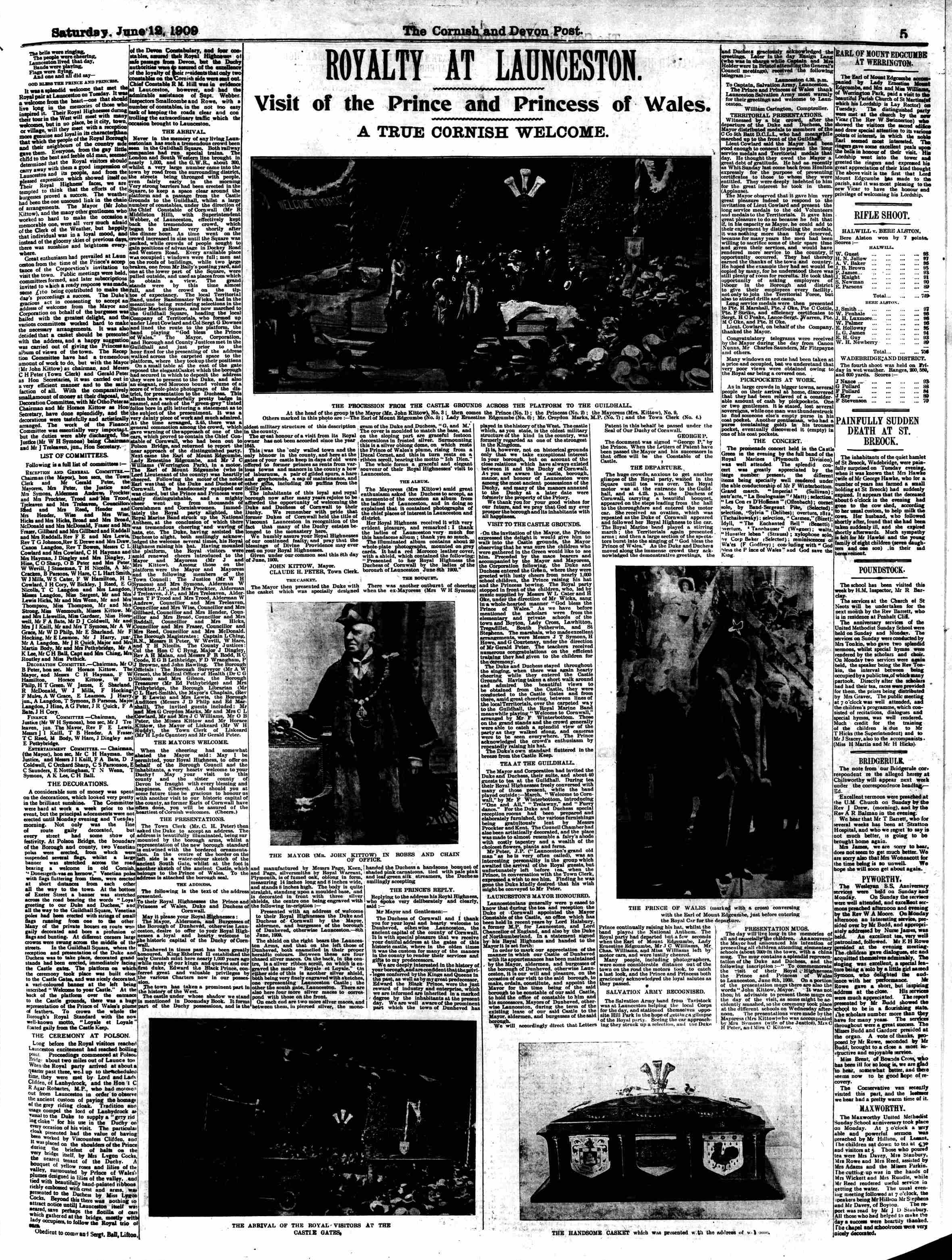 Cornish & Devon Post 12 June 1909