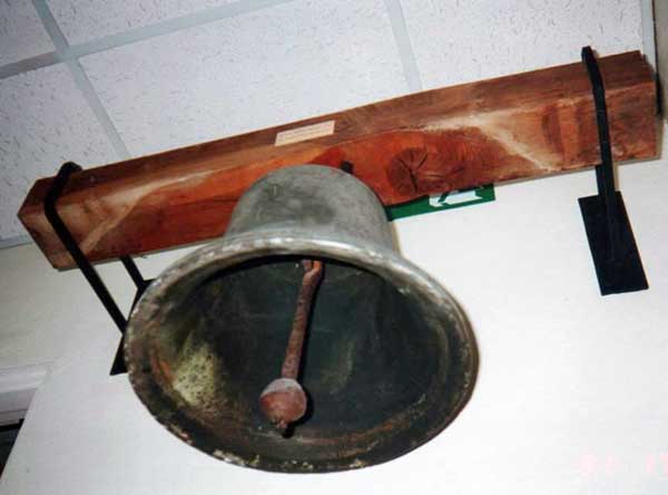 The Gallows Bell now hanging at St. Catherines School.