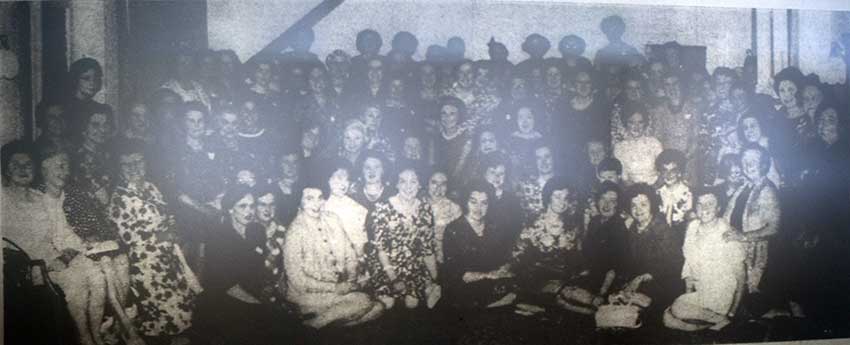 Horwell Girls Grammar School golden jubilee reunion in the White Hart Hotel in 1962 with the present headmistress Miss. M. Grier.