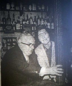 Jamaica Inn Bolventor 1958 with the owner Mr. Stanley Thomas pushing over a stack of pennies collected for the St. Teresa Home charity