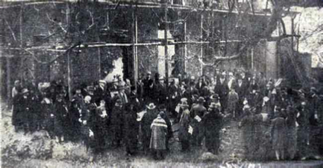 The foundation stone laying ceremony at Madford House in January 1927.