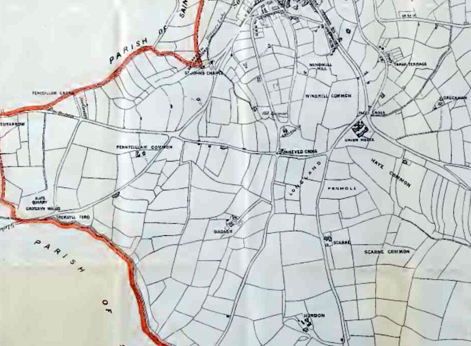 1880's map of the common ground of Launceston.