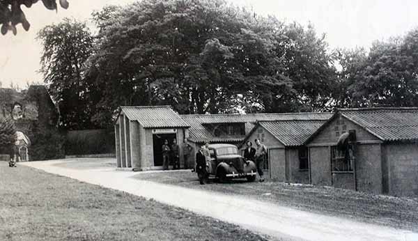 American nissen huts on Launceston Castle Green during WW2