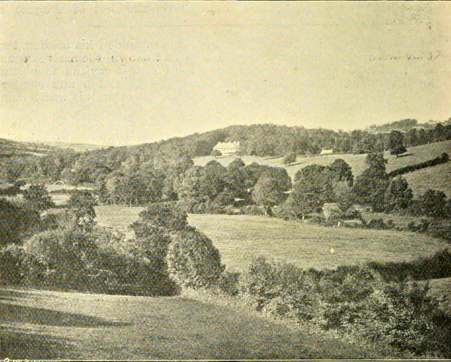 A view of Landue House, Lezant from 1900