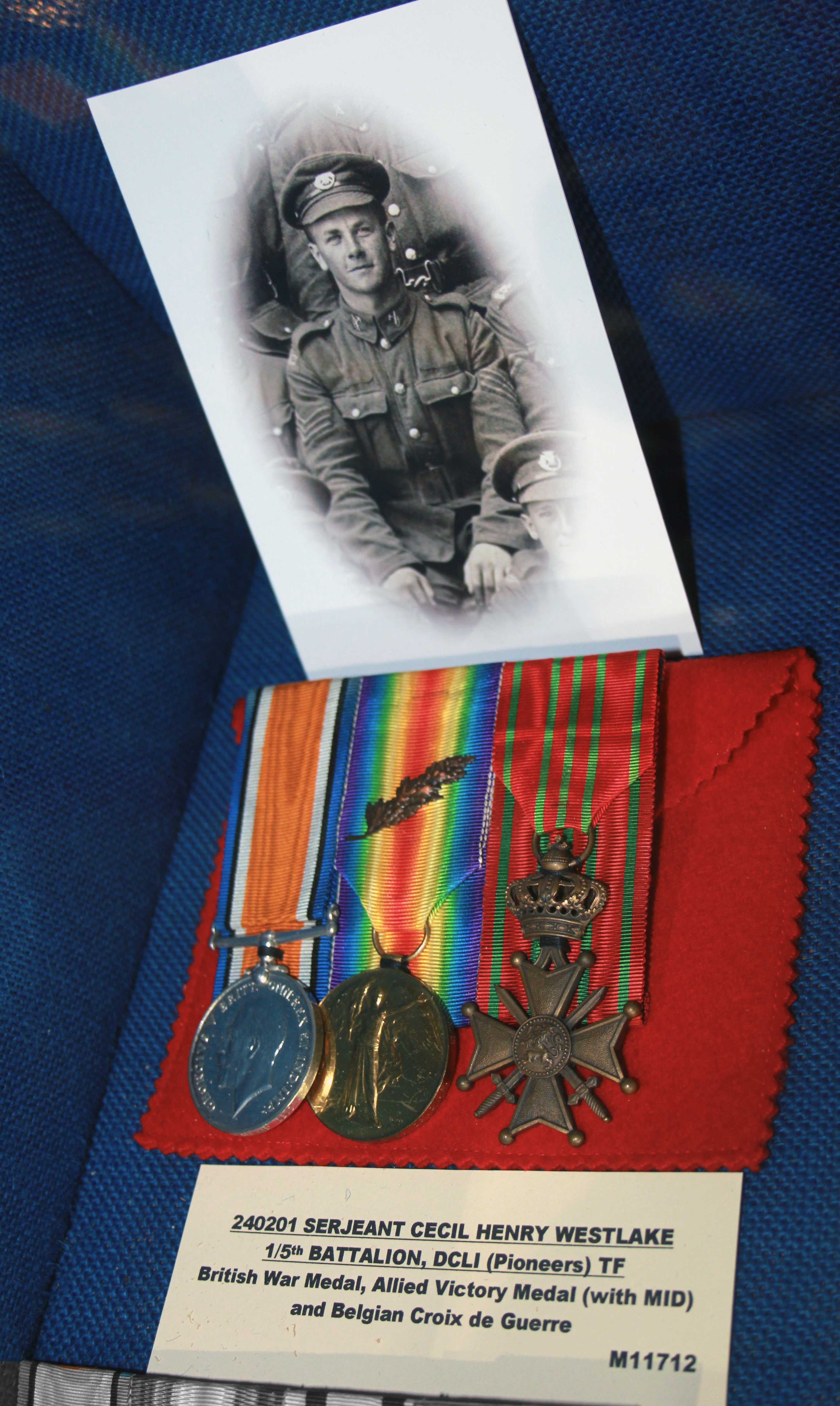 Cecil Westlake's Medals at the Duke of Cornwalls Light Infantry Museum, Bodmin.