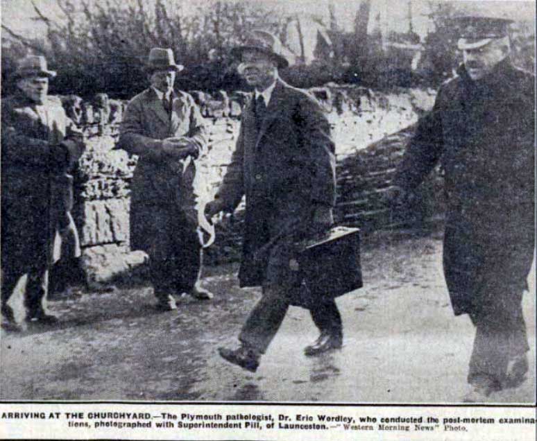 Dr. Wordley arrives at Lewannick on the 9th of December 1930, to examine the exhumed body of Lydia Everard.