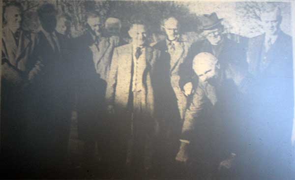 The mains water for Egloskerry is turned on by Sir Harold Roper in 1959.