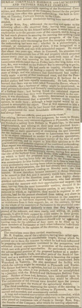 exeter-and-plymouth-gazette-09-april-1836-1st-railway-launceston-1