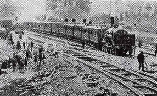 South Devon Railway 'Hawk' class locomotive at Launceston in 1865.