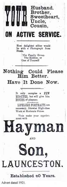 hayman-and-son-advert-church-street-launceston-from-1921