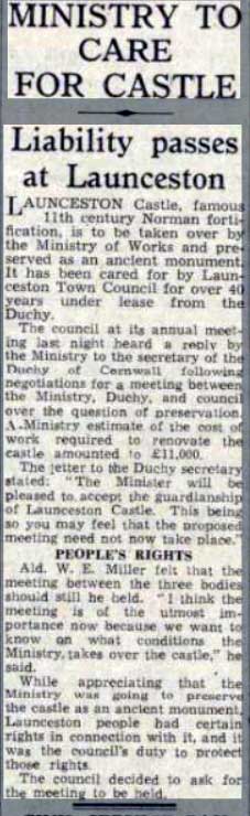launceston-castle-responsibilty-being-passed-over-article-in-1950