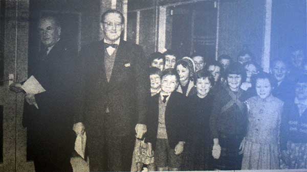 Lifton school opening in 1961 by Mr. J. Day with Mr. B. Lampard-Vachell in attendence