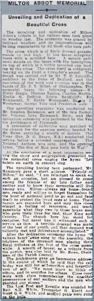 milton-abbot-war-memorial-unveiling-in-june-1921-article