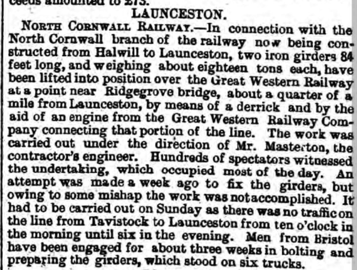 royal-cornwall-gazette-2nd-october-1885-the-placement-of-iron-girders-over-the-gwr