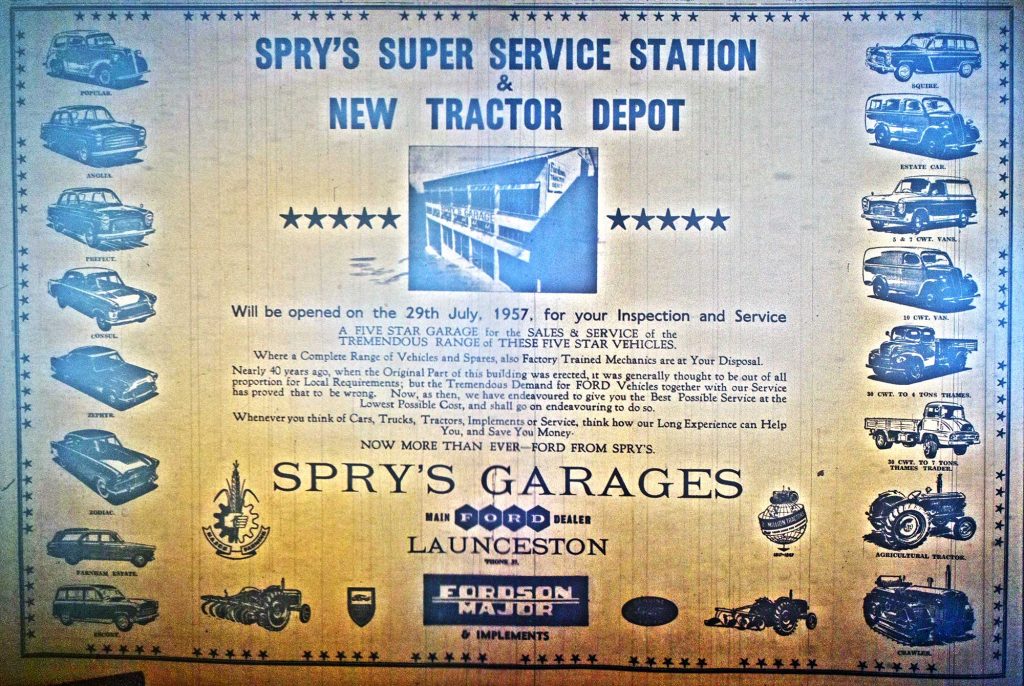 Sprys of Launceston 1957 advert