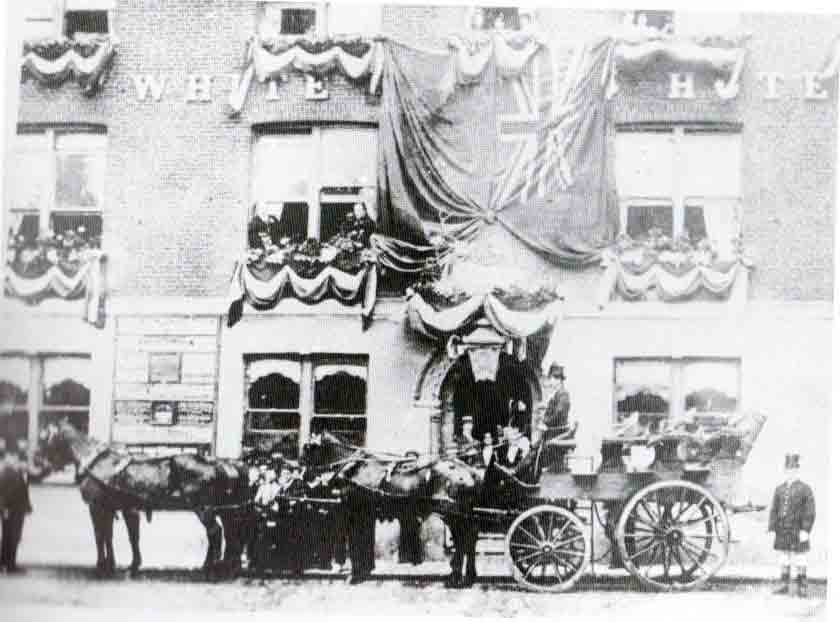 The White Hart decorated for the 1887 Golden Jubilee of Queen Victoria.