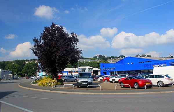 The former site of Launceston Railway Station in 2014, now a car dealership. 