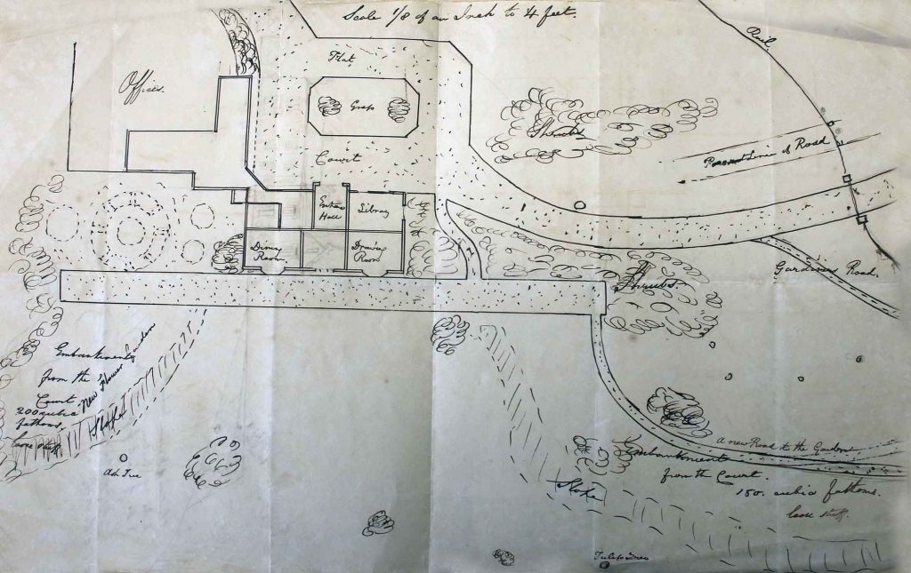1840's plan of Trebursye Manor