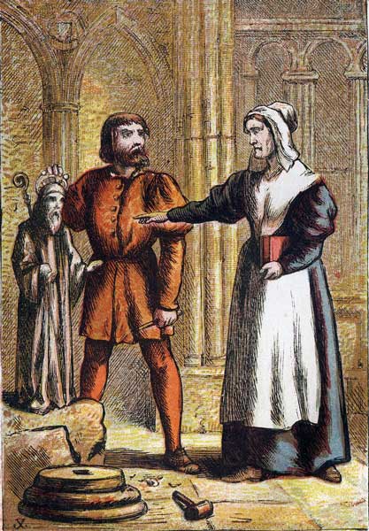 Foxe's Book of Martyrs Plate VIII - Prest's Wife and the Stonemason.