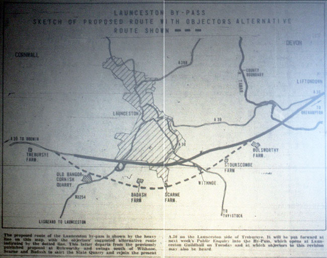 Launceston by-pass scheme of 1959.