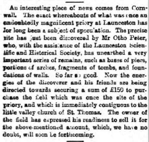 priory-discovery-article-in-the-daily-gazette-for-middlesbrough-15-february-1893