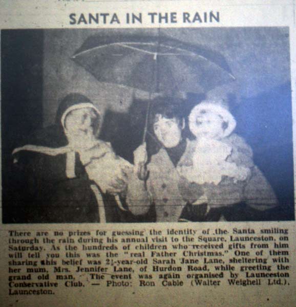 Bert Pike as Santa in 1976.