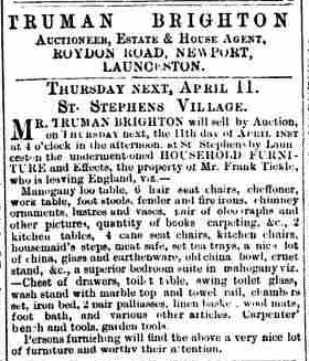 1889 advert taken out by Trueman Brighton