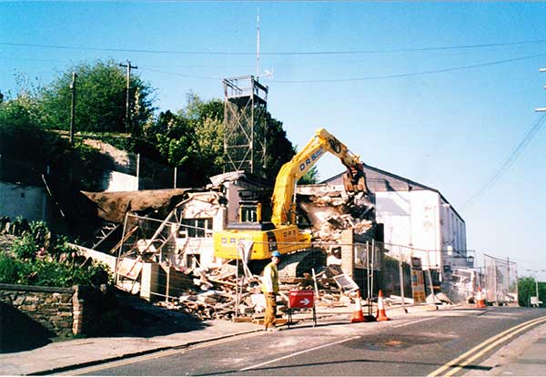 Launceston Fire Station in Westgate Street being demolished in 2003