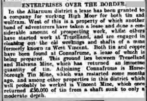 Altarnun mining from the Western Morning News 11 January 1907