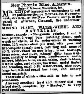 New Phoenix mine sale October 1894