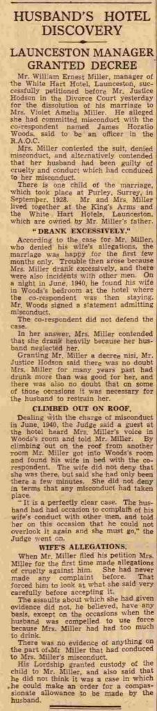 W. E. Miller July 1941 divorce case