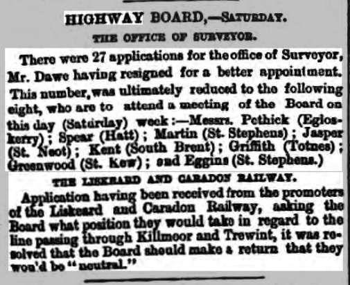 Launceston area Highway board 23 December 1882