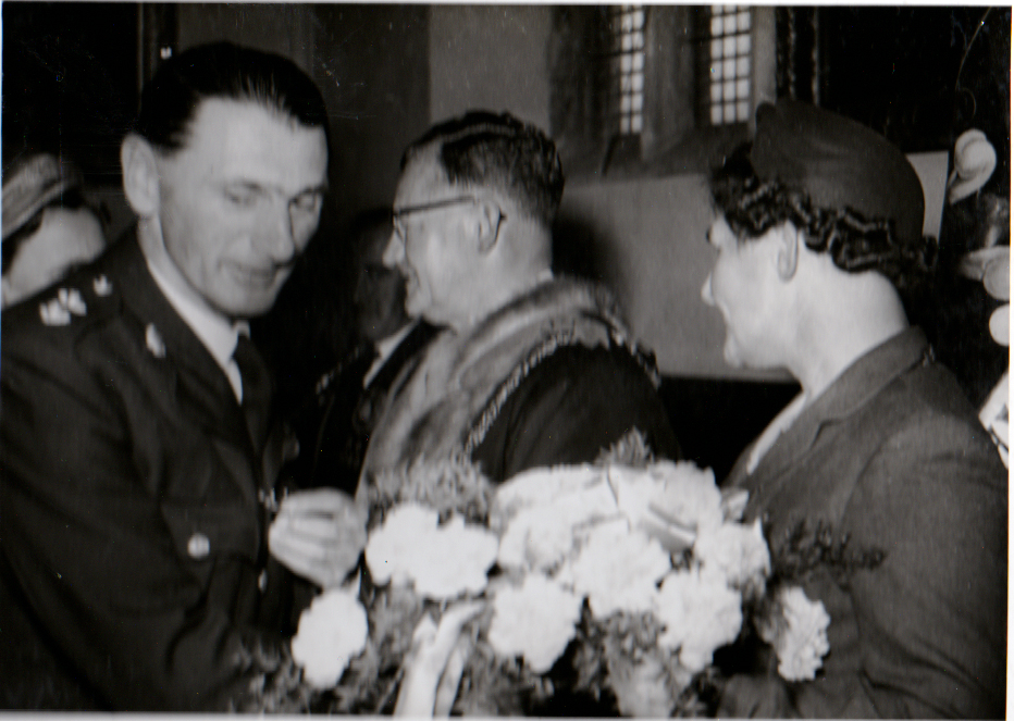 Cecil Robins is greeted at his mayor choosing ceremony 