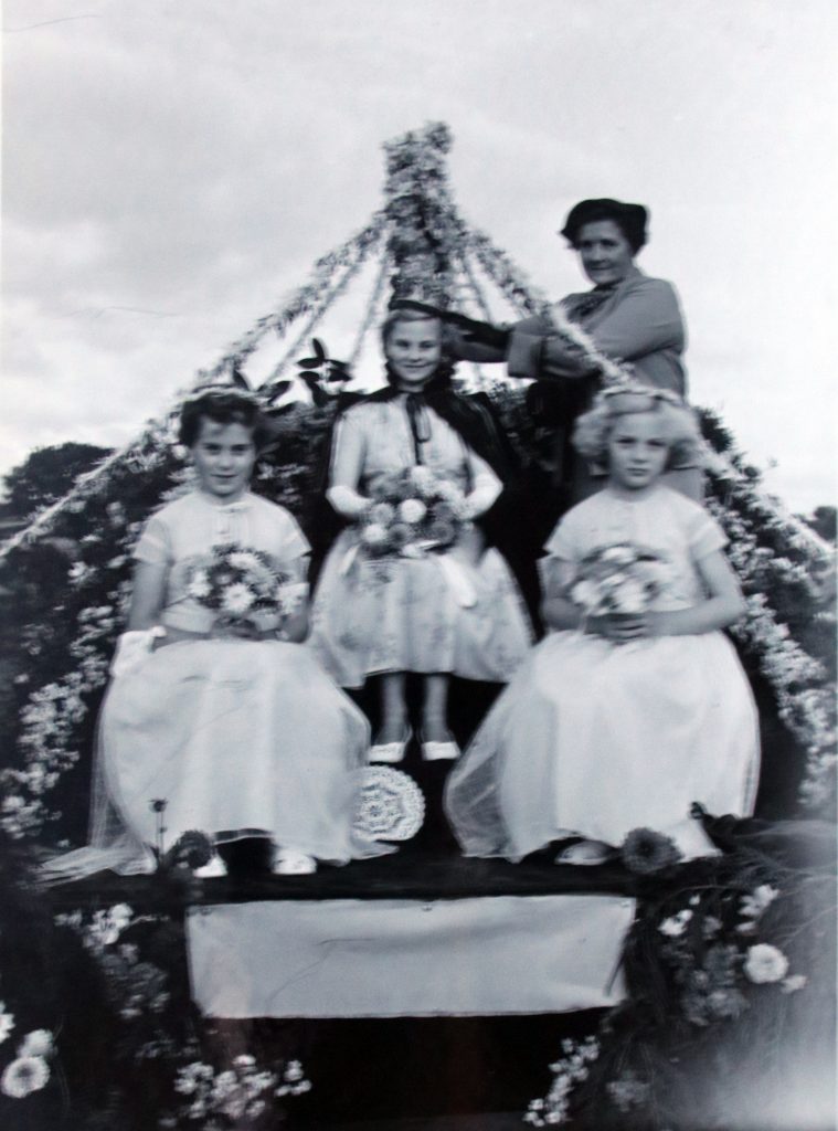 Crowning of the 1955 Jacobstow Carnival Queen by Gwendoline Robins