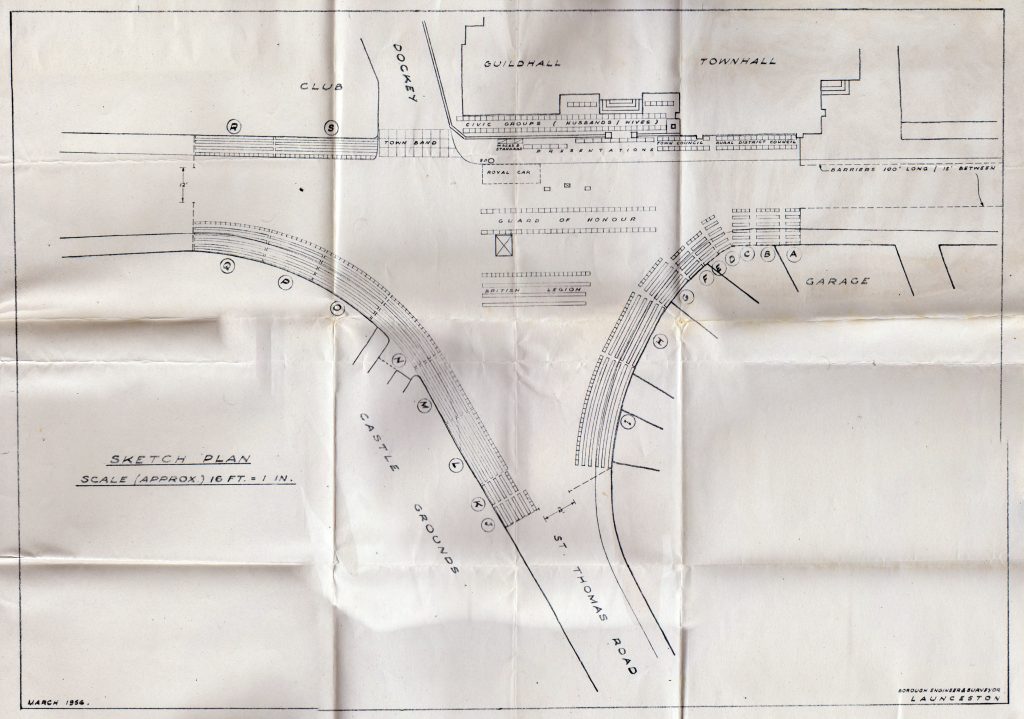 Plan for the Royal Visit to Launceston in 1956