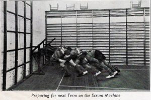 1938 preparing for that seasons rugby scrum at Launceston College
