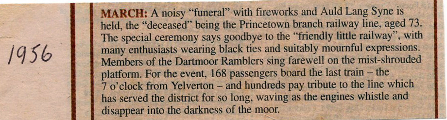 1956 article on the Princetown Line