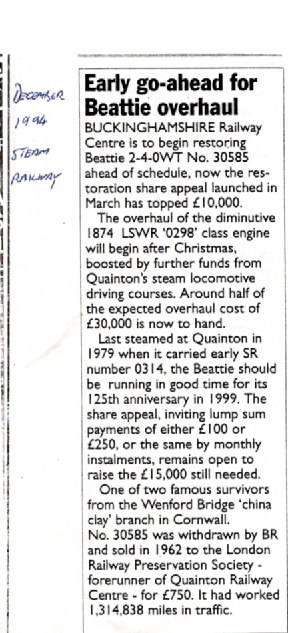 1994 restoration of BeattieTank