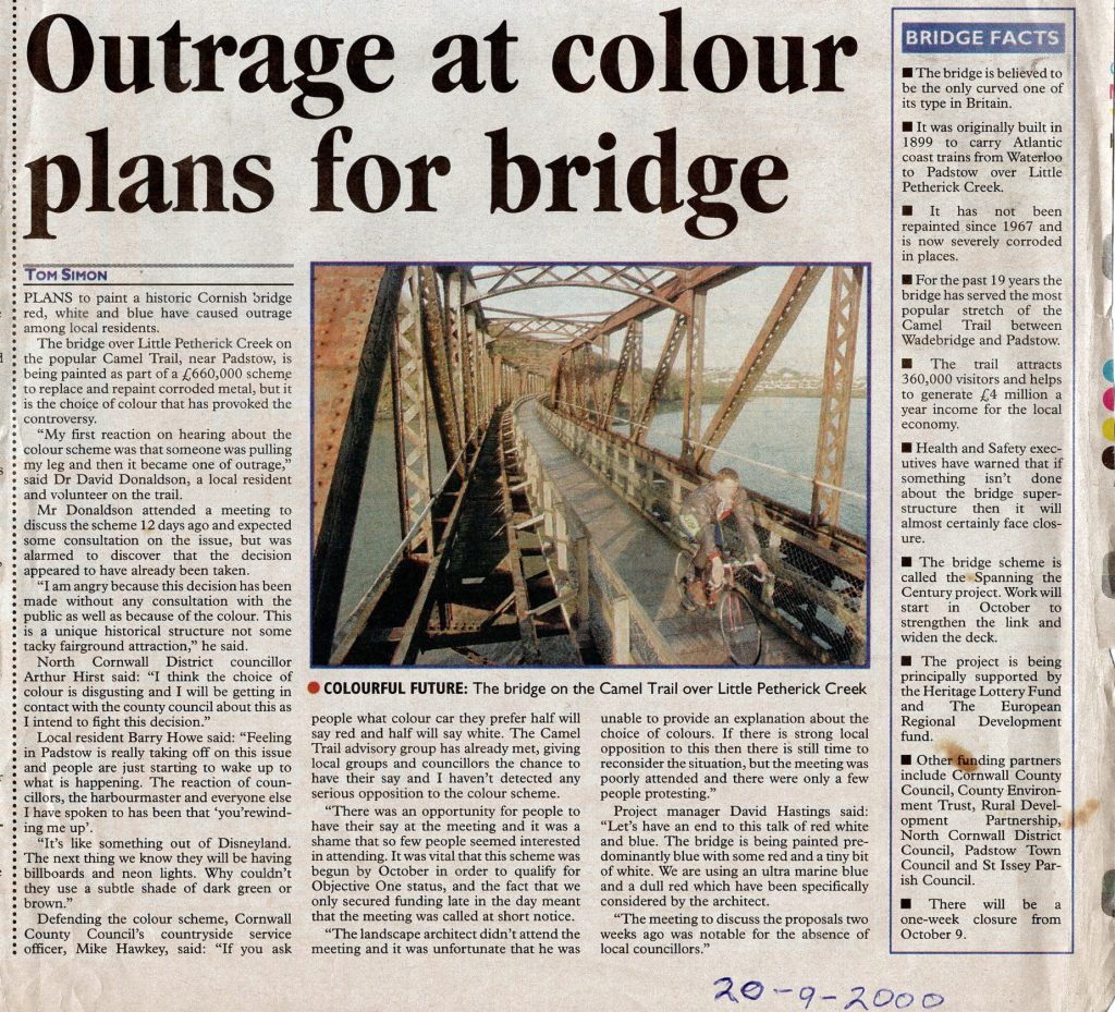 2000 article on Little Petherick Creek Bridge