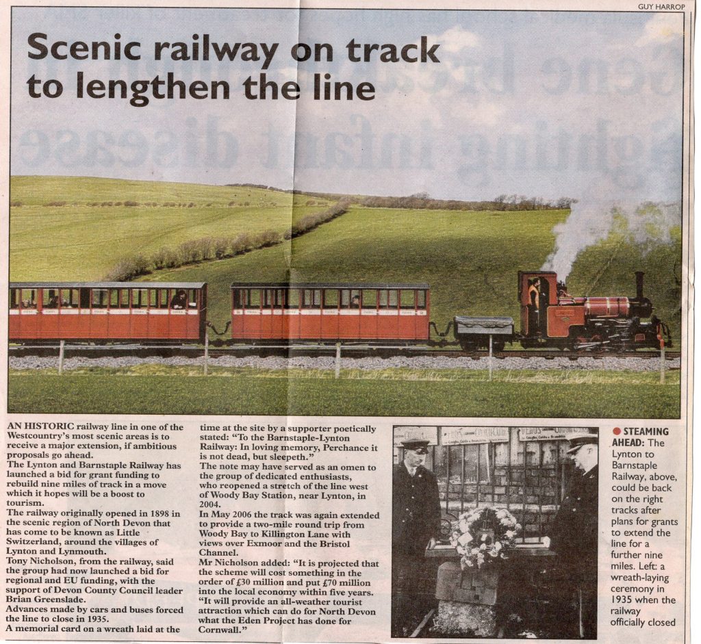 2007 article on the Lynton to Barnstaple railway