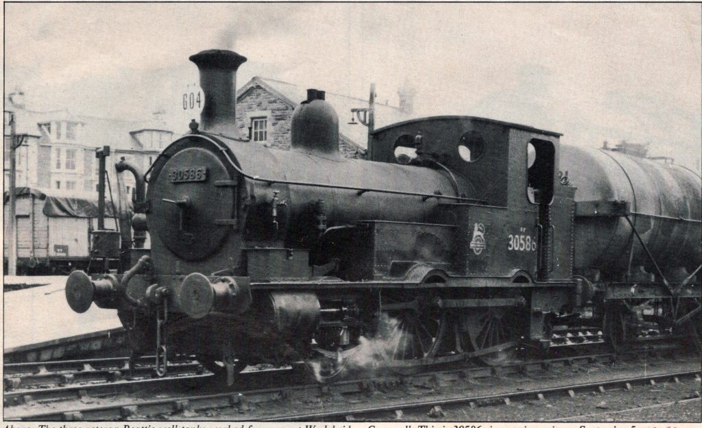 Beattie well-tank 30586 on September 5th, 1956 at Wadebridge.