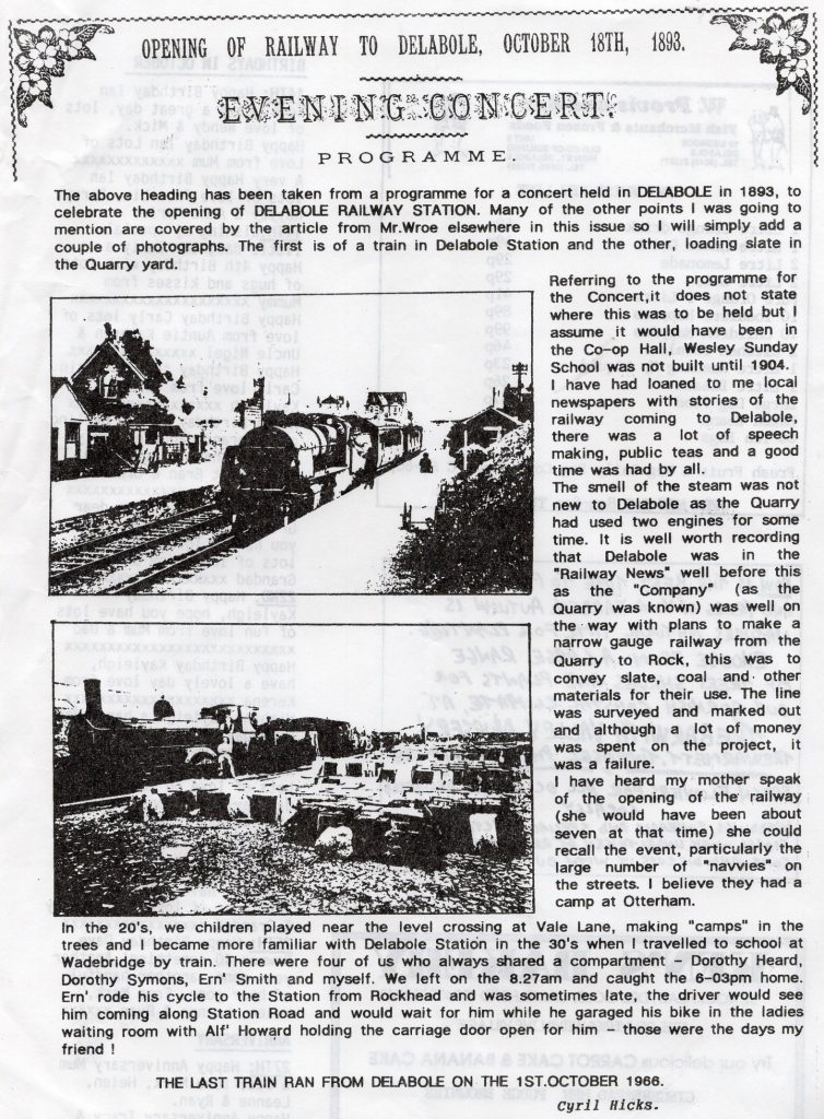 Delabole Railway Station history
