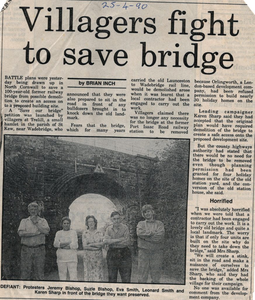 Fight to save Trelill Bridge in 1990