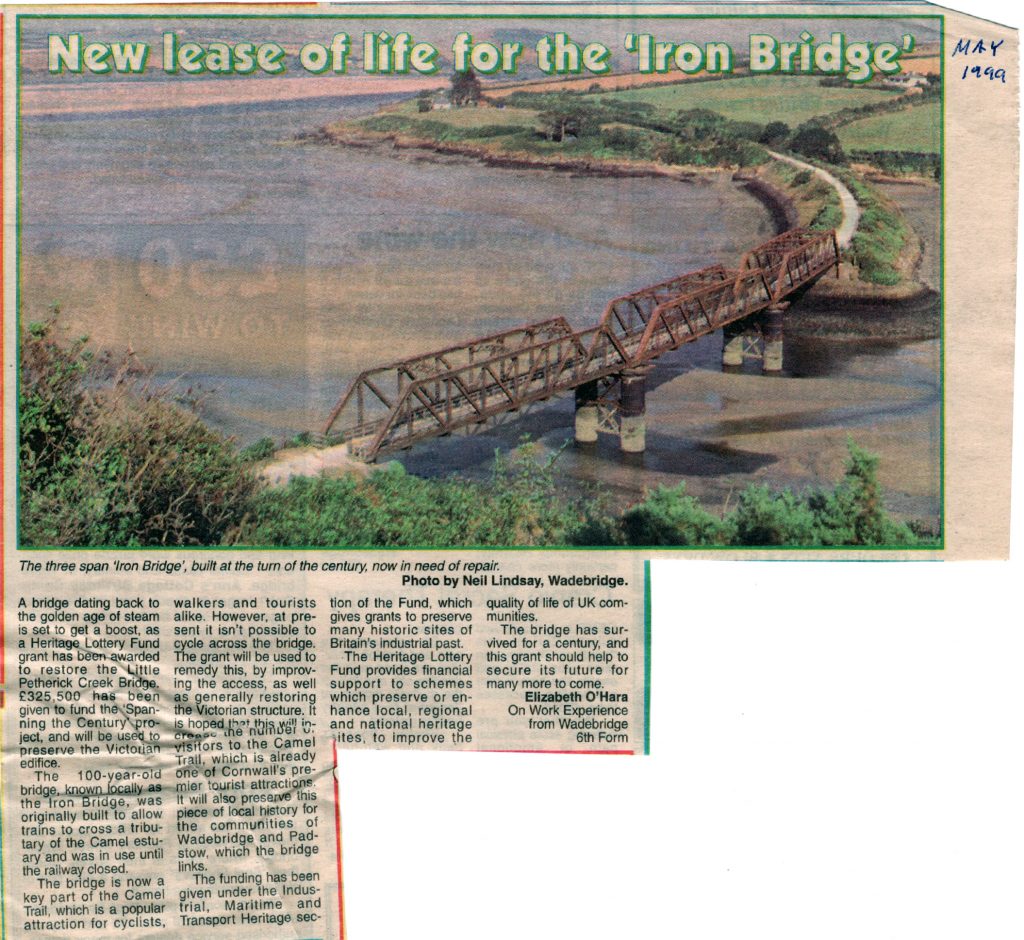 Little Petherick Creek Bridge article from 1999