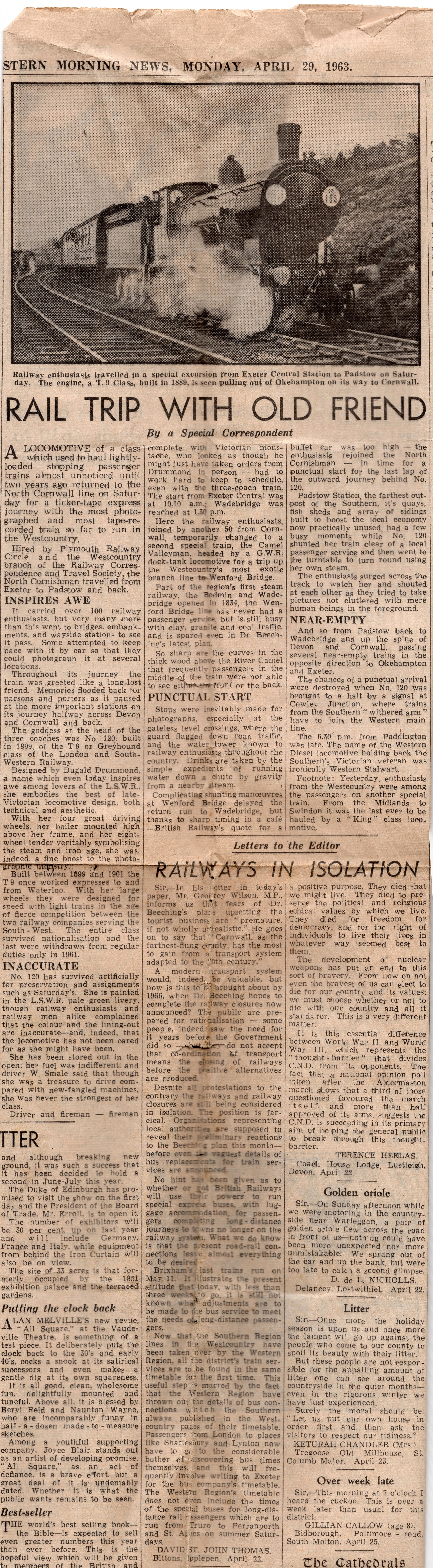 Railway report April 1963