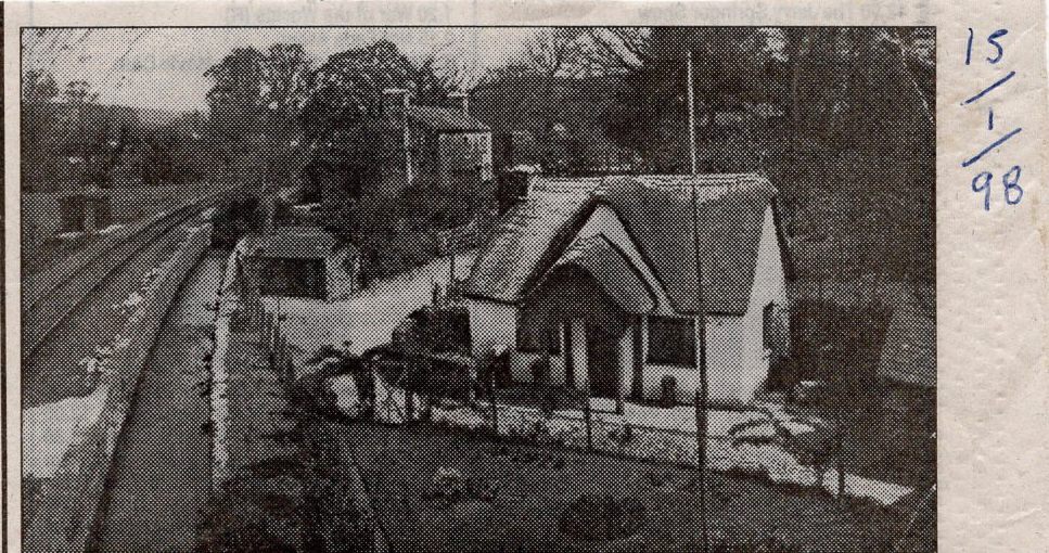 The GWR line running alongside Leat Cottage, Lifton