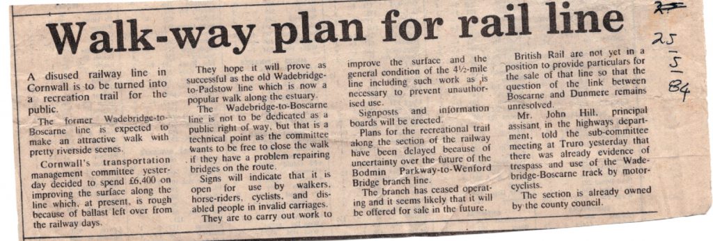 Walkway at Boscarne 1984