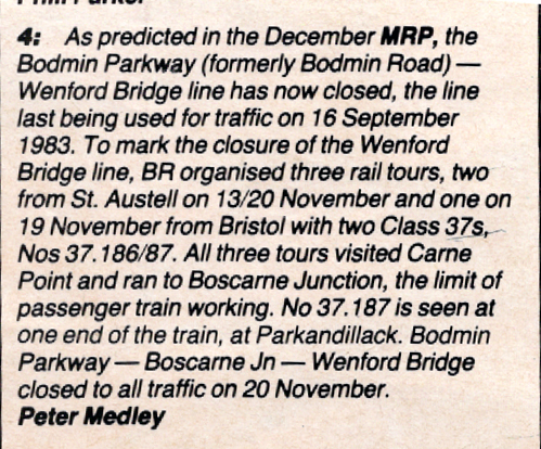  Wenford line closure