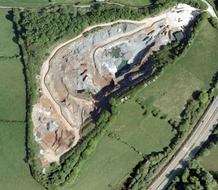 Blackhill Quarry, Polyphant aerial from 2008