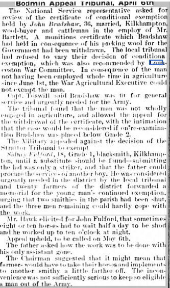 Hartland and West Country Chronicle - Tuesday 21 May 1918 